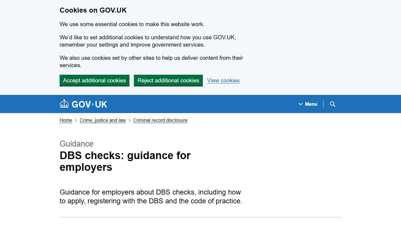 DBS checks: guidance for employers - GOV.UK